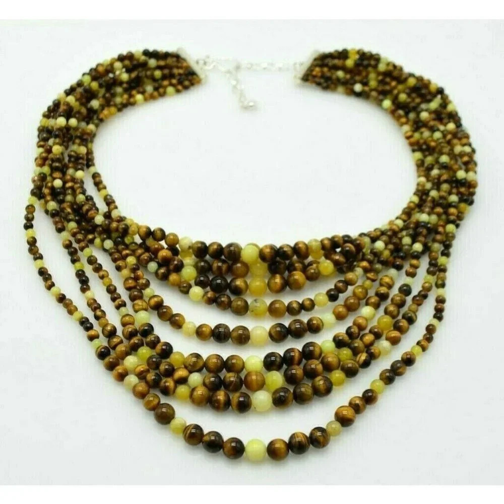 JAY KING DTR Sterling Tigers Eye Yellow Opal Choke